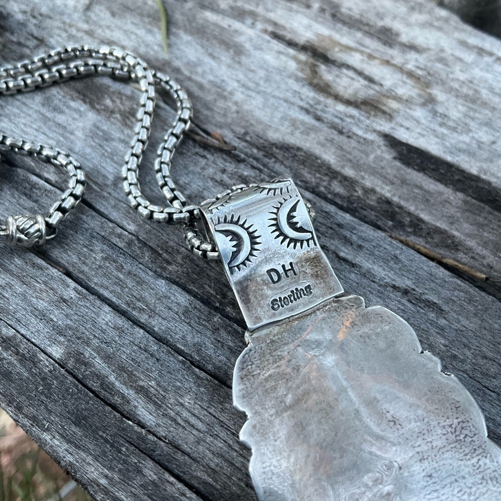 🌙 Native American Mother of Pearl Pendant & Thai Silver Chain - Picture 5 of 13